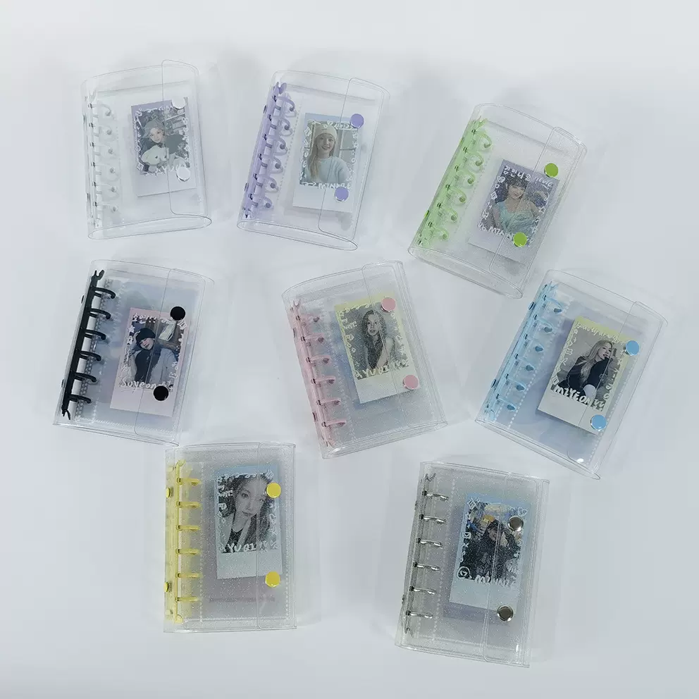 ins风A7透明星闪PVC双扣手账本外皮外壳相册收纳册笔记本活页夹