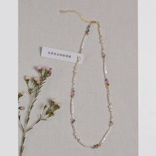 天然淡水珍珠项链新中式国风小众设计天然石手作民族风锁骨链配饰