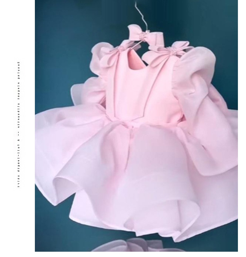Vestito da principessa rosa per primo compleanno con fiocco_voghion.com