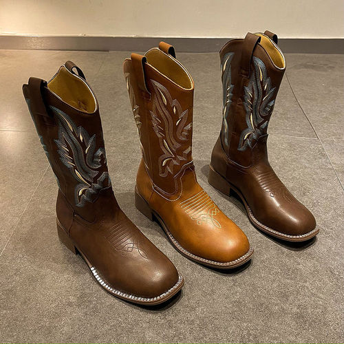 Western Cowboy Boots for Women  Spring/Summer New Arrival Embroidered Knight Boots Instagram Trendy Martin Boots Chelsea Boots Long-Boot Style