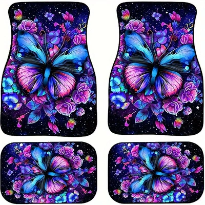 Dirt-Resistant, Wear-Resistant, Anti-Scratch Mats, Avtomobil döşəmə paspasları - x-car-floor-mat-26-3344cm-crystal-velvet-dot-plastic-bottom-two-piece-pack