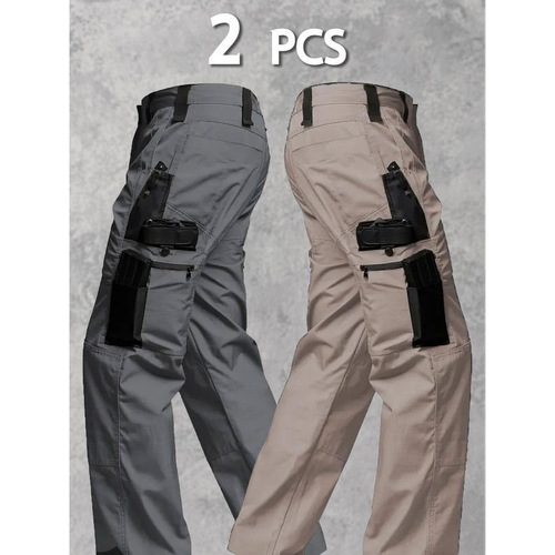 Men's solid color camouflage printed pocket zipper