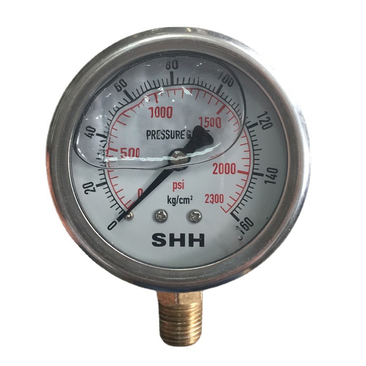 YN60充油耐震压力表 防震压力表 抗震压力表350bar 400bar 600bar