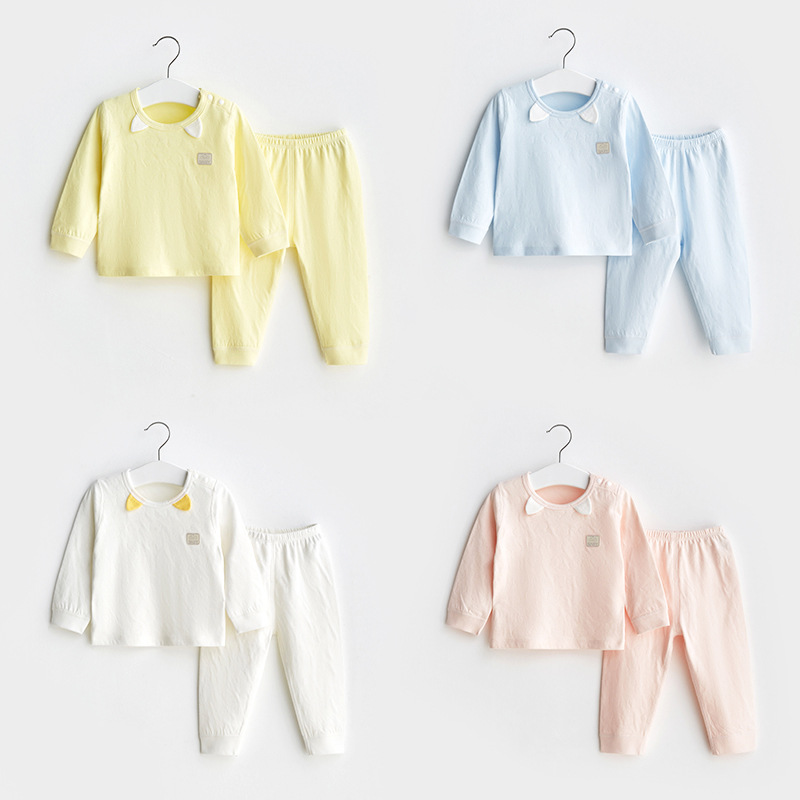 Conjunto de ropa de otoño para bebés, conjunto de dos piezas de ropa interior infantil fina de estilo dividido para niños y niñas de primavera y otoño, ropa para bebés.