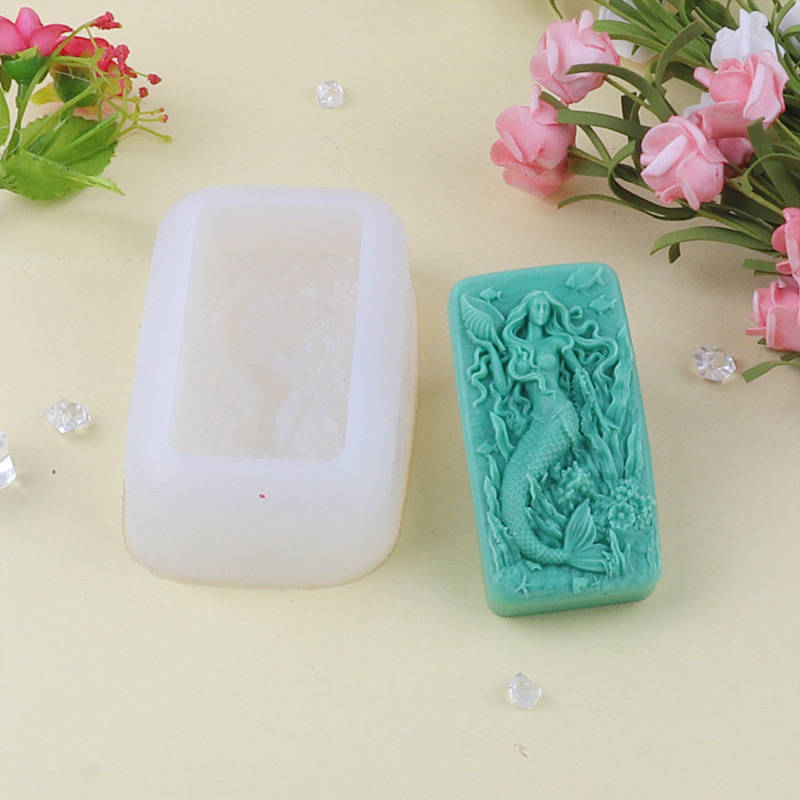 手工皂肥皂模具 食品级模具 美人鱼珊瑚海鱼石膏磨具 翻糖蛋糕模详情4
