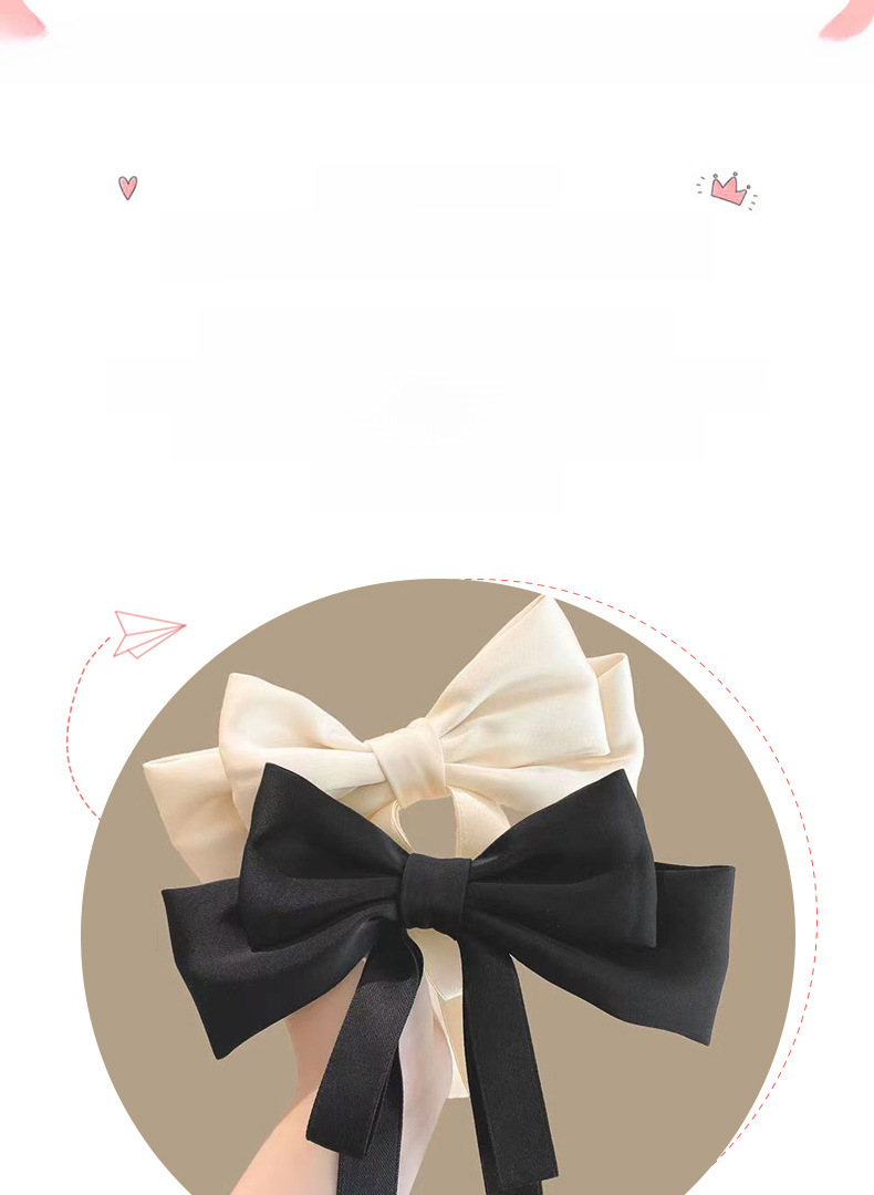 Hairpin Bow Hair Accessories Ribbon Temperament Hairpin Clip Ribbon Hairpin Headwear Back of Head Bow Clip_voghion.com