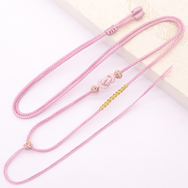 エスニックスタイル翡翠ダブルネックレスストラップ DIY ペンダントロープファッションゴールドワイヤースパイラル高品質ジュエリーペンダントロープ|undefined