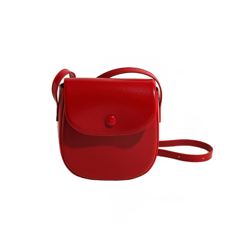 Single shoulder solid color, simple and versatile, casual crossbody mobile commuting mini box, saddle bag, women's bag_voghion.com