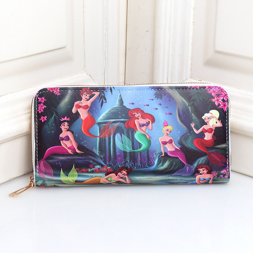 Foreign trade supply cartoon mermaid little princess wallet trendy cute fashion storage large capacity coin purse