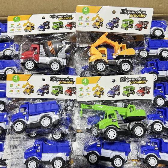 Children's inertial engineering toy car boy car back force engineering car crane excavator ring gift wholesale