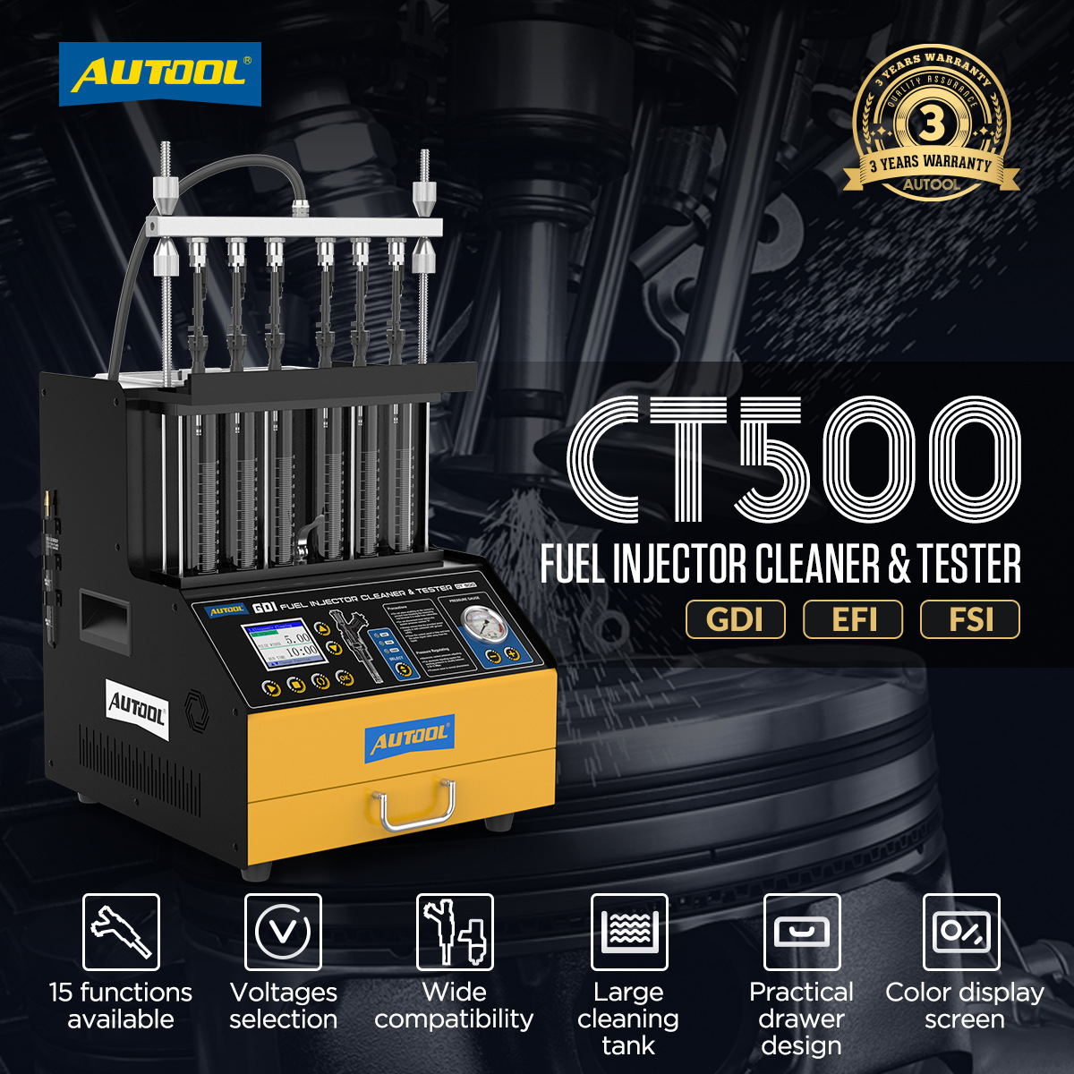 AUTOOL CT500 GDI Ultrasonic Injector Cleaner And Tester