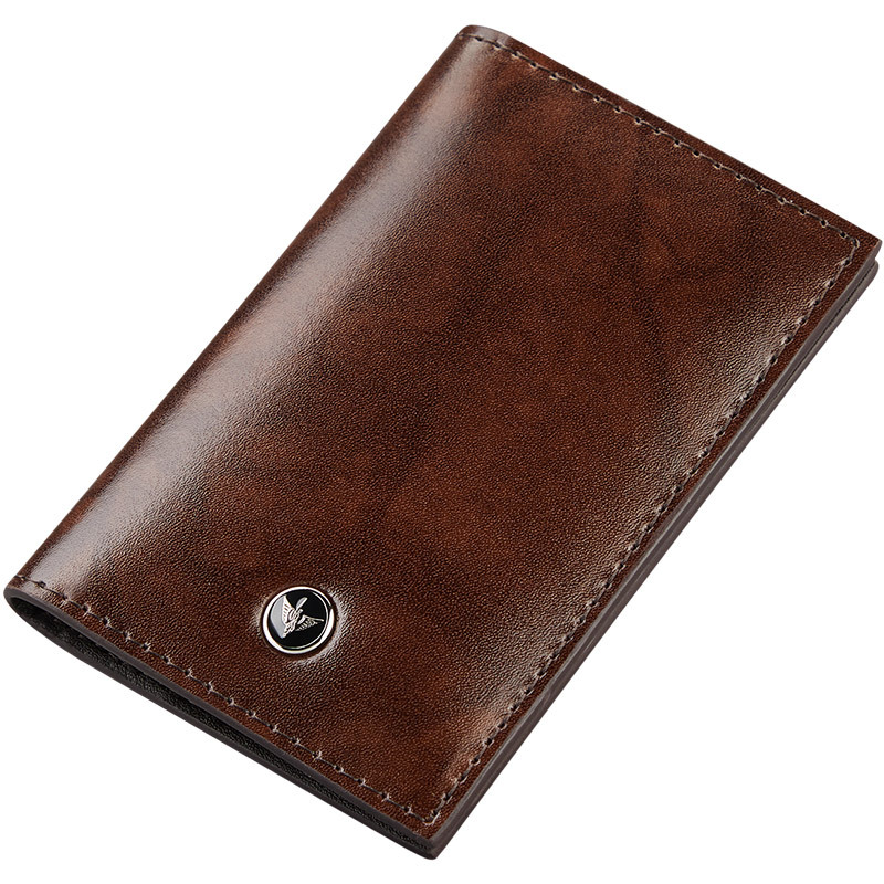 King Paul Card Bag Men's Advanced Sense Genuine Leather Driver's License Leather Wallet Advanced ID Bag Anti-degaussing Wallet