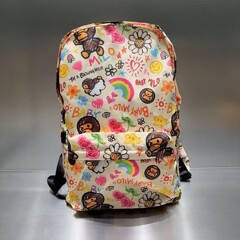 BEAD BABY 可爱卡通小猴子双肩包印花大容量背包涂鸦学生书包大号