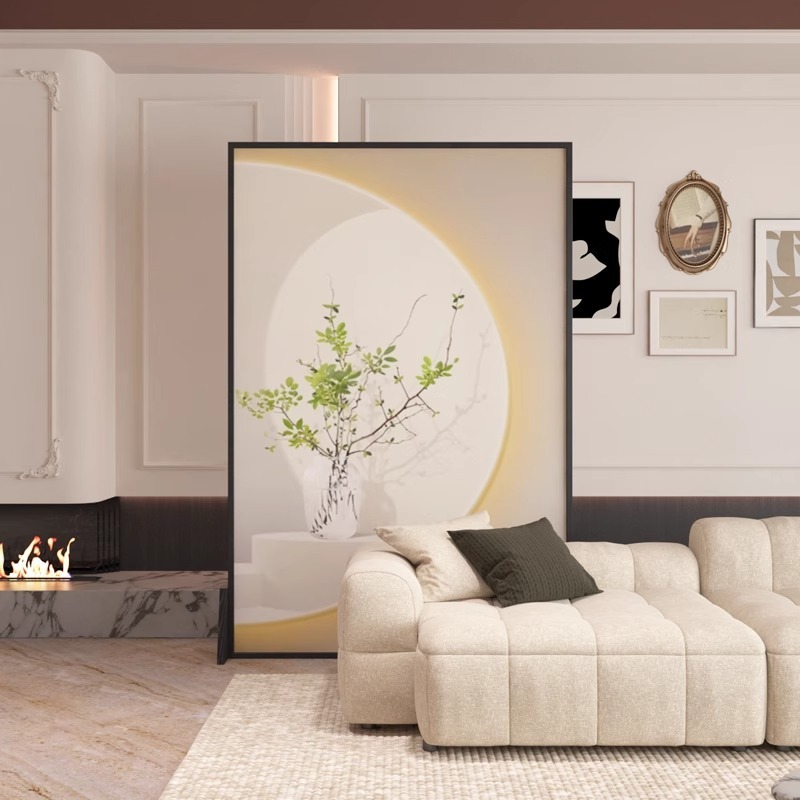 Moderna pantalla de partición simple sala de estar puerta de entrada de puerta de entrada dormitorio luz y sombra planta de madera sólida para el hogar