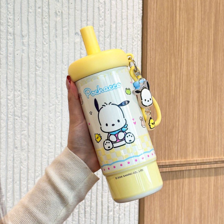 Sanrio taza de paja de aislamiento térmico 2026 nuevo tipo de taza de tritan animada para perros tritan gran capacidad