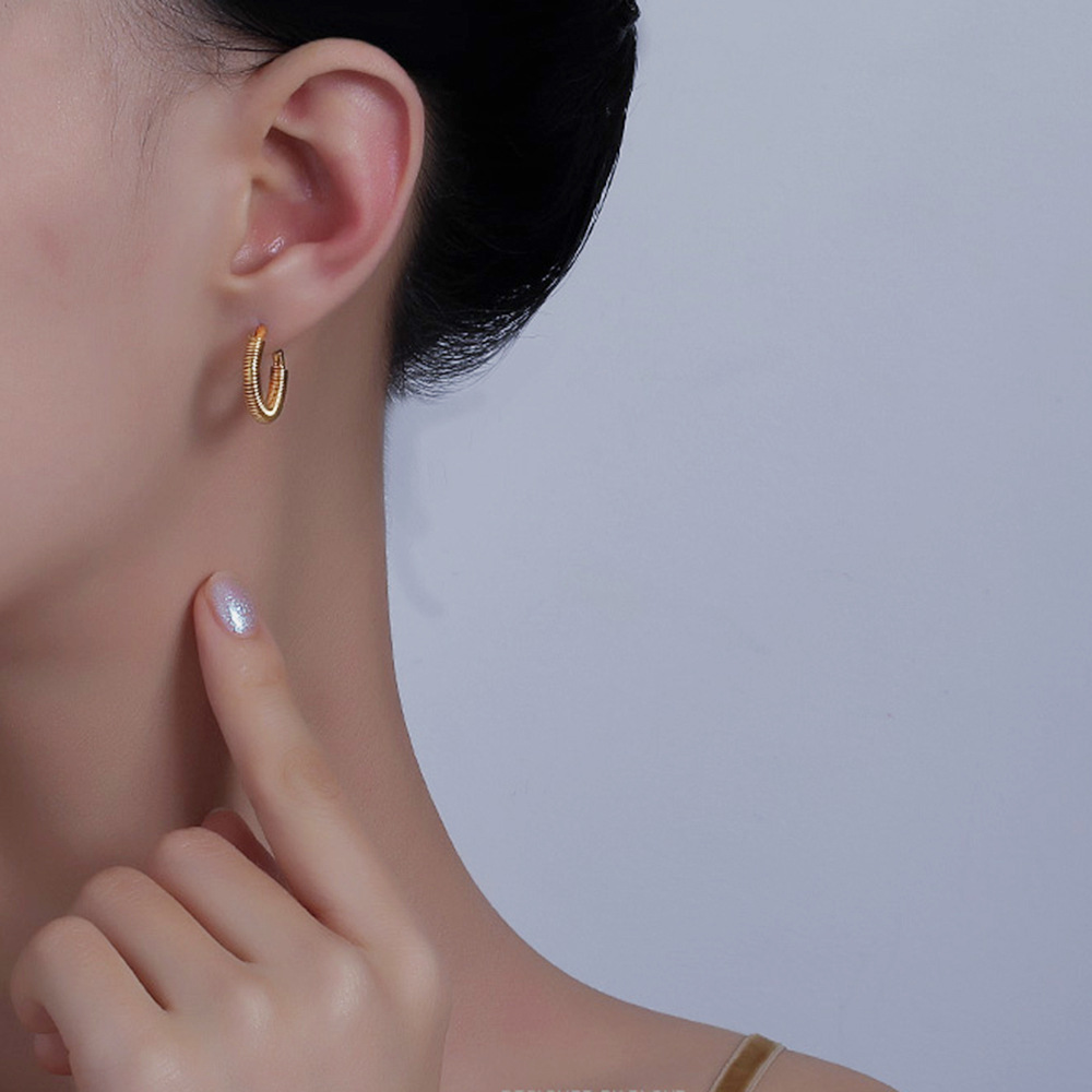 Fashion Solid Color Stainless Steel Plating Earrings 1 Pair