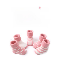 批發2024新款寶寶兒童襪子秋冬加厚毛圈精梳棉純色男女童嬰兒拉毛