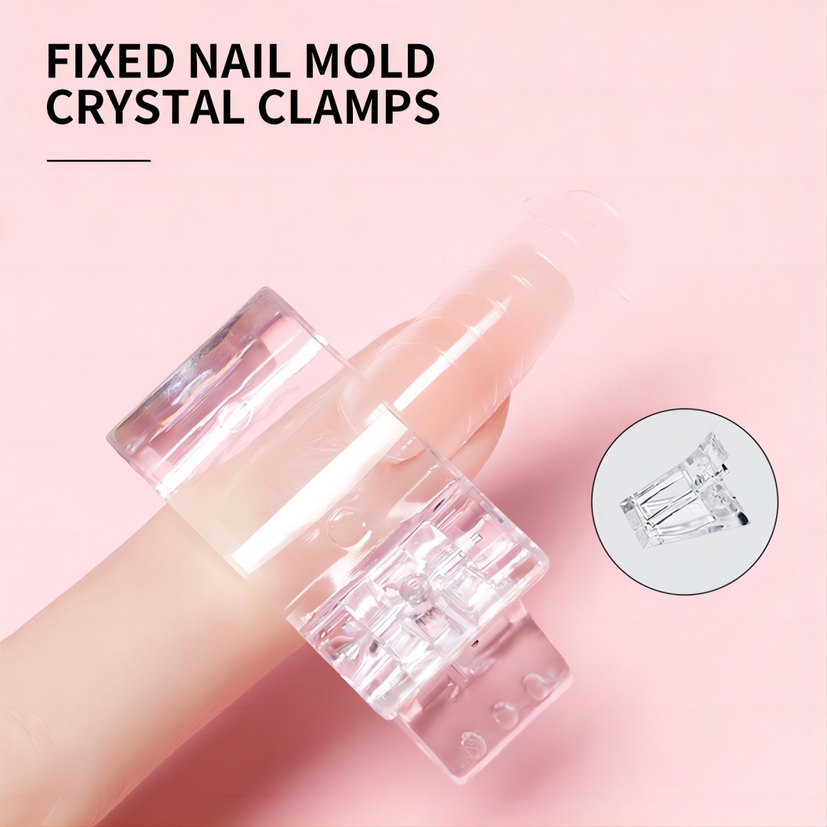 Arte de uñas extensión de cristal pegamento de uñas molde clip de fijación pieza de uñas de cristal que forma el clip pieza de uñas estable no curling herramienta de uñas