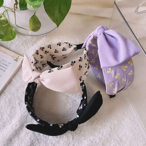 The new bow hair hoop hair oyster card head wat, small and pure and fresh cloth art college hoops accessories wholesale