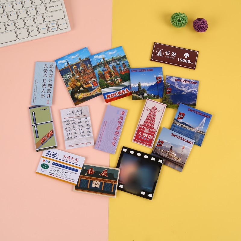 创意马口铁冰箱贴方形公司LOGO磁性贴卡通订满照片海报磁力贴制定