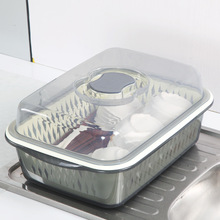 塑料双层沥水篮带盖厨房洗菜盆水果碗筷沥水盆加厚果蔬水洗菜篮