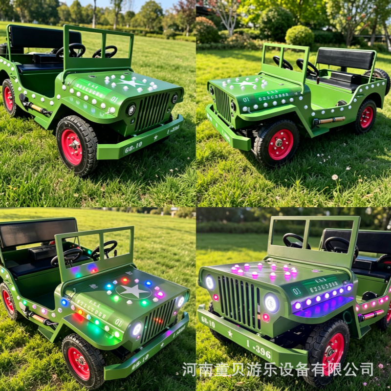 Jeep coche eléctrico para niños controlado remoto doble super SUV de cuatro ruedas parque cuadrado parque parque parque parque de juguetes fabricante de automóviles