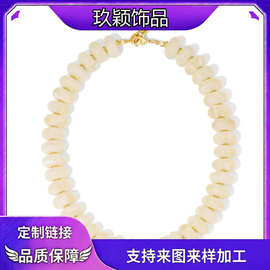 欧美跨境新款串珠项链时尚小清新多巴胺彩色锁骨链仙女风甜美可爱