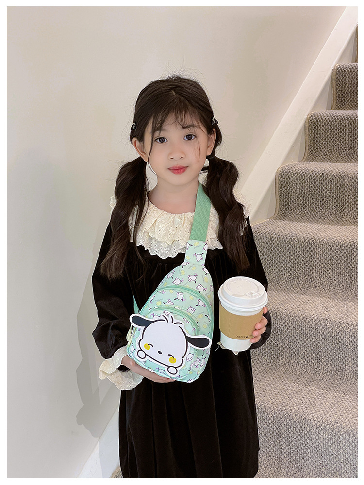 Wholesale new cross-border small-sized children's chest bags with double zippers and large capacity, cute single-shoulder bags for boys and girls in kindergartens undefined