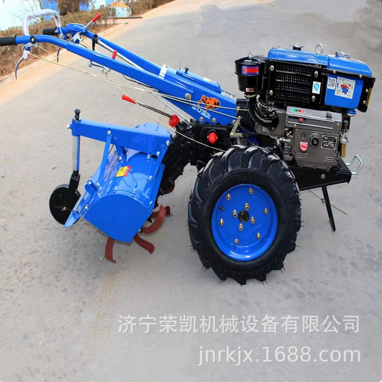 12 horsepower diesel mini rotary tiller small two-wheel agricultural walking Tiller transport plough walking tractor 12 horsepower diesel mini rotary tiller small two-wheel agricultural walking Tiller transport plough walking tractor