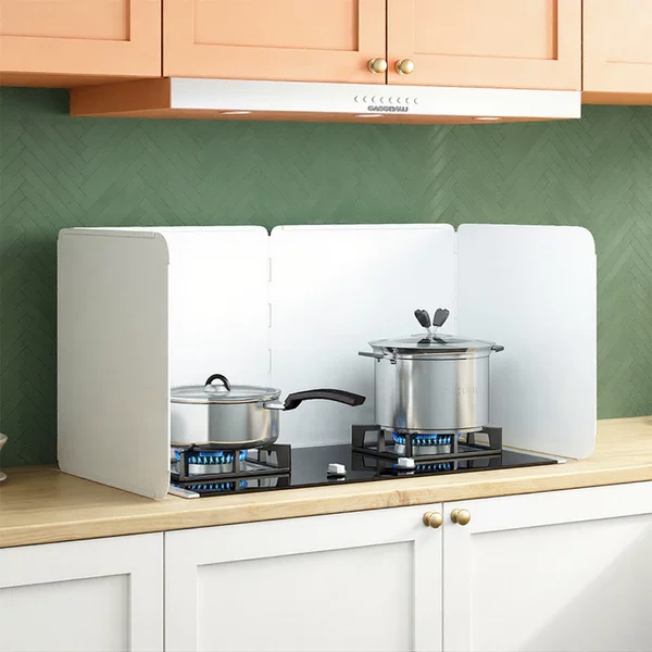 Kitchen oil baffle stove coal-fired gas insulation board outdoor camping thickened wind shield white paint windproof oil insulation