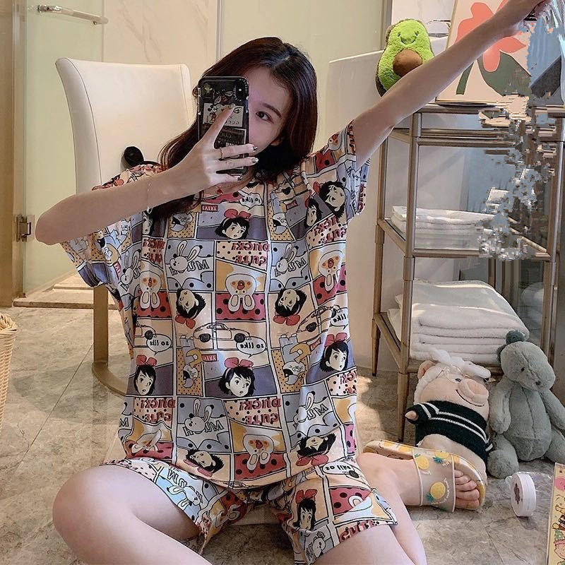 新款睡衣女夏季短袖新款2025年超大码5XL薄款韩版宽松家居服外穿|undefined