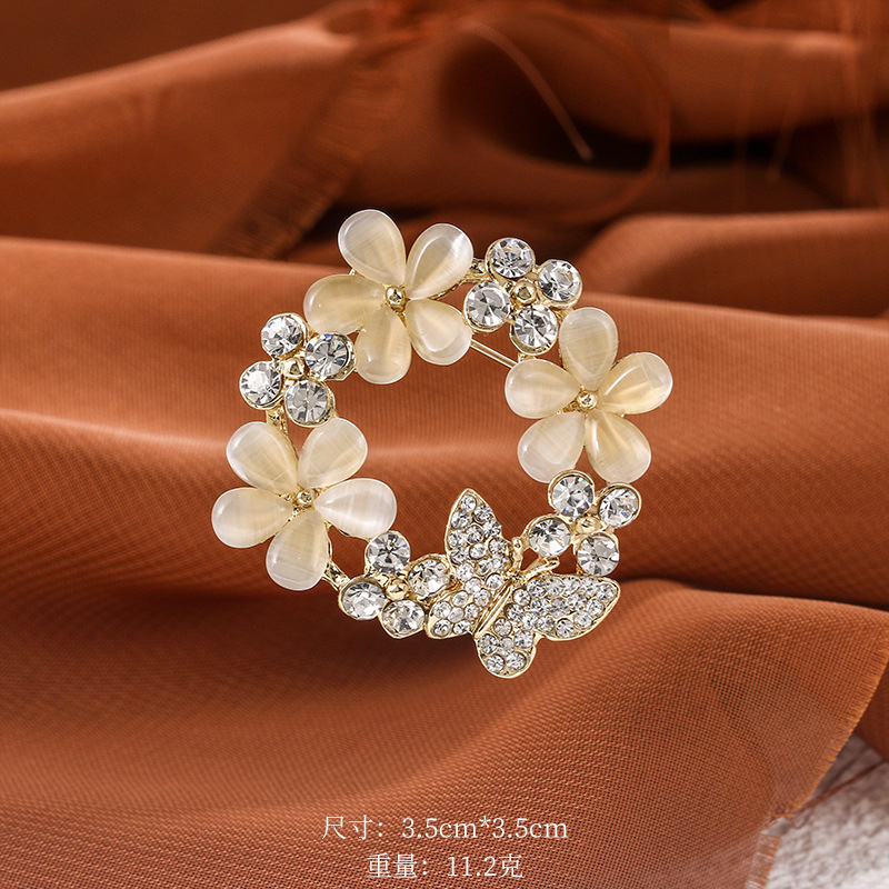 2024 nuevo día de la madre venta caliente broche de ópalo mujer con incrustaciones de diamantes de imitación broche accesorios de ropa joyería