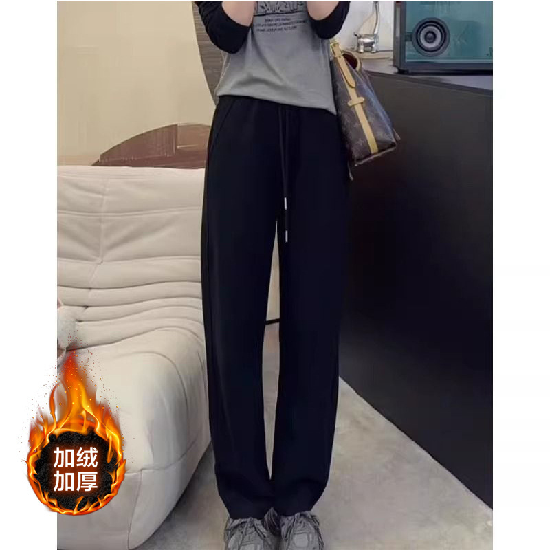 黑色运动裤女秋季2025小个子宽松束脚灯笼裤高腰显瘦秋季休闲卫裤|undefined