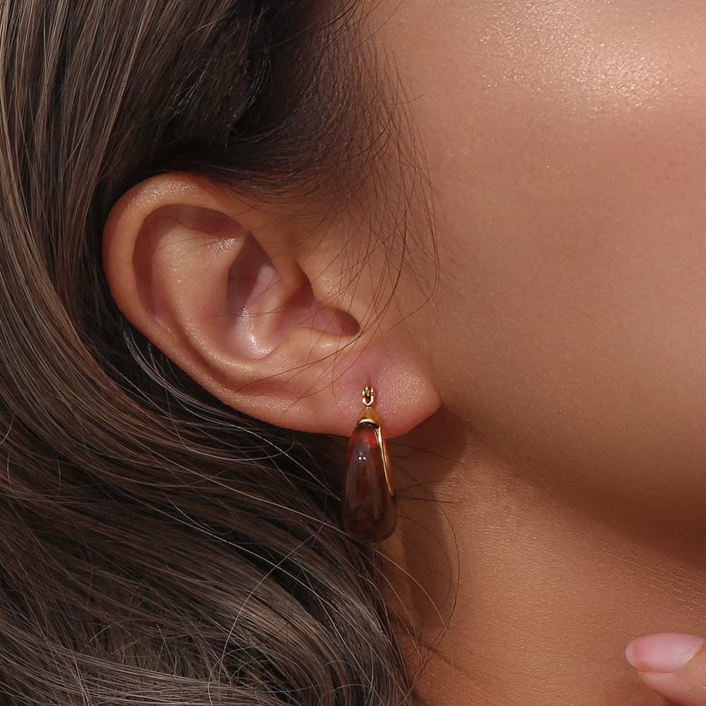 Fashion Geometric Stainless Steel Plating Earrings 1 Pair