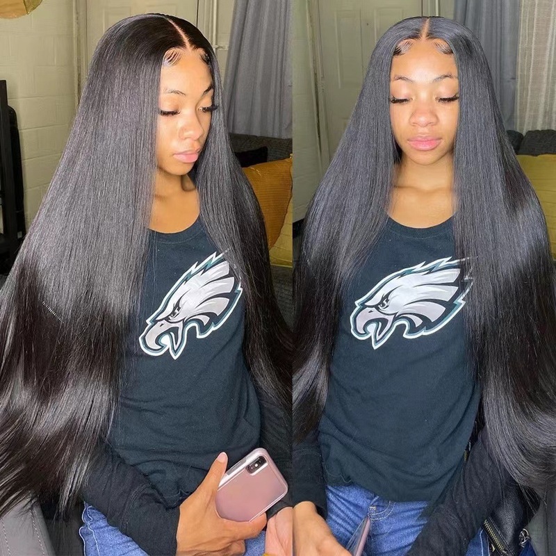 アマゾンの人気は13*4前のレースの長いストレートかつらの頭のカバーのhuman hair wigの現物は代行します。|undefined