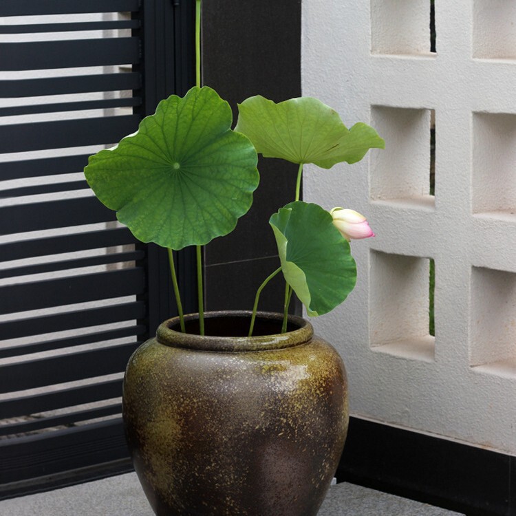 Retro Indoor and Outdoor Flowing Water Ceramic Jars, Ceramic Floor-Standing Large Vases, Living Room Hotel Lobby Flower Arrangements, Large Ceramic Jar Ornaments