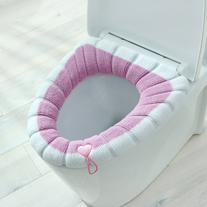 便座クッション、冬用厚みのある便座カバー、オールシーズン対応のユニバーサル家庭用便座、便座ガスケット、ニット便座クッション|undefined