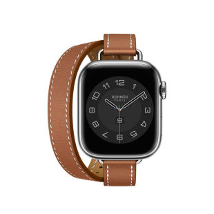 Suitable for Apple Watch Double Loop Strap Genuine Leather Long Apple Watch S10 Small Waist Strap Ready for Sale