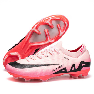 Cross-border New Seamless Flying Weaving European Cup Low-top Football Shoes Youth AG Spike Professional Training Sports Shoes