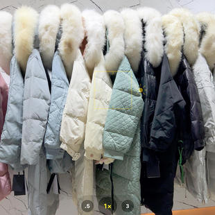 Anti-season big goose down jacket tail goods wholesale in stock synchronization counter shopping mall brand withdrawal counter women's clothing entity live broadcast