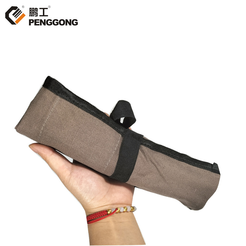 En stock bolsa de almacenamiento de herramientas de carpintería multifuncional bolsa de cuchillo de talla de lona plegable kit de herramientas de tambor bolsa de hardware