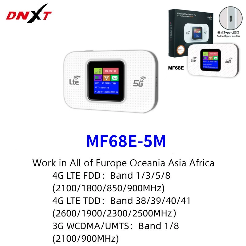 Портативный Wi‑Fi MF68E 4G LTE, Qualcomm 8916, цветной экран, батарея 3000 мА·ч