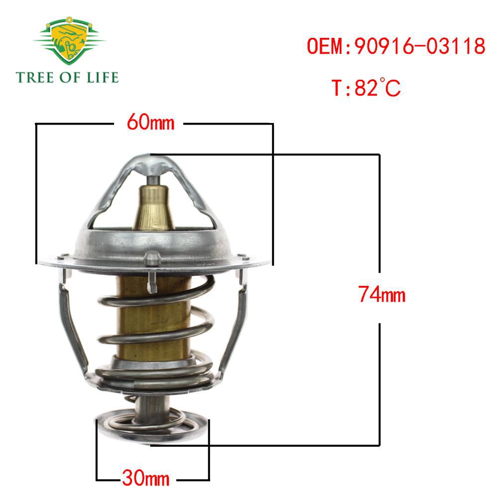 90916 - 03118 Aplicable al termostato del motor Toyota Helix 82 °C