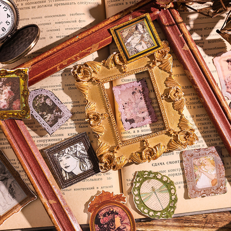 Arte punto pet transparente pegatinas de campana impermeable DIY material de borde retro foto decoración pegatinas retro