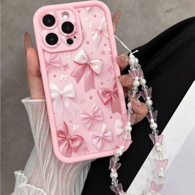 Suitable for Apple Iphone17Promax Mobile Phone Case 16 15 14 13 Pro All-Inclusive 12 New Bow Suitable for Apple Iphone17Promax Mobile Phone Case 16 15 14 13 Pro All-Inclusive 12 New Bow