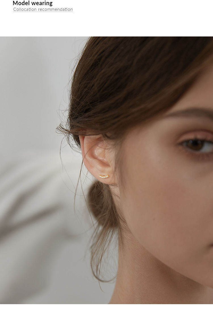 Sunburst Diamond Smile Earrings For Women Elegant Unique Studs_voghion.com