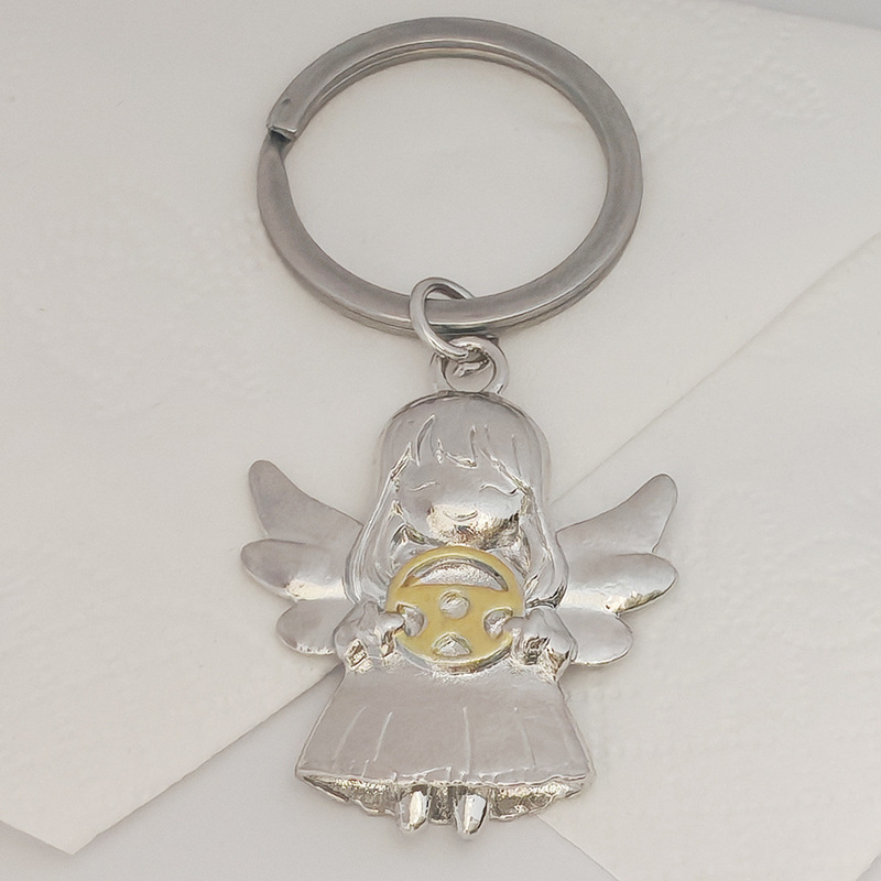 Amazon Cross-Border Smile Guardian Angel Jewelry Zircon Accessories Love Keychain Bag Pendant Alloy Ornament