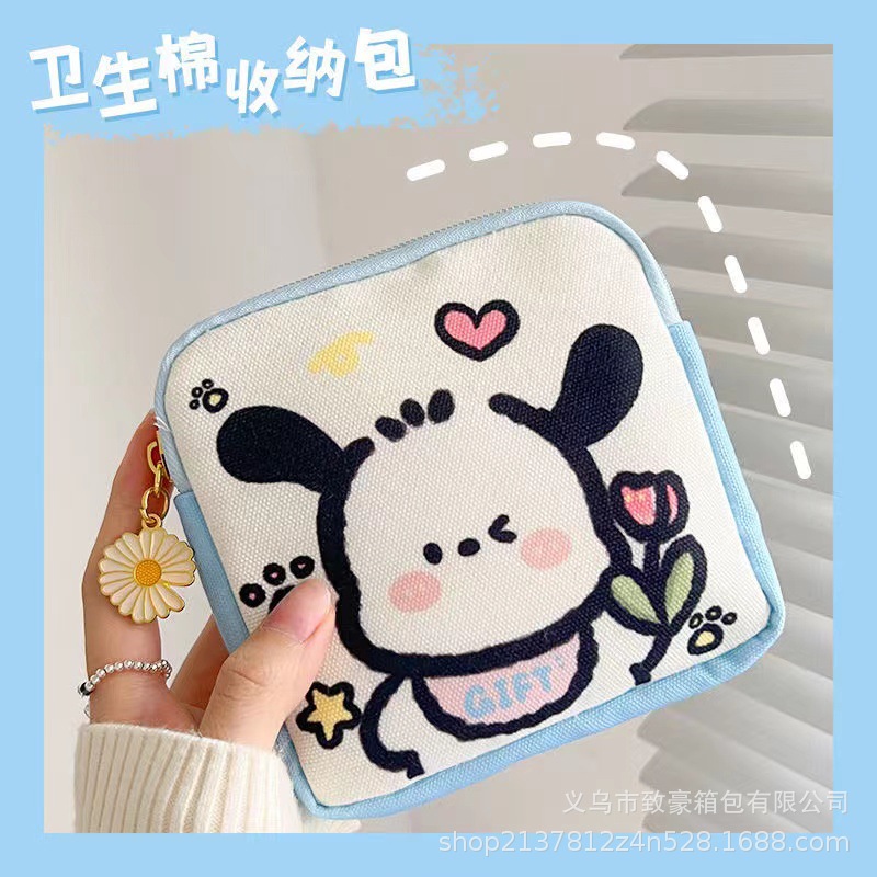 Pacha Pooh oso toalla tía de gran capacidad bolsa de almacenamiento bolsa de protección mensual estudiante portátil chica lienzo