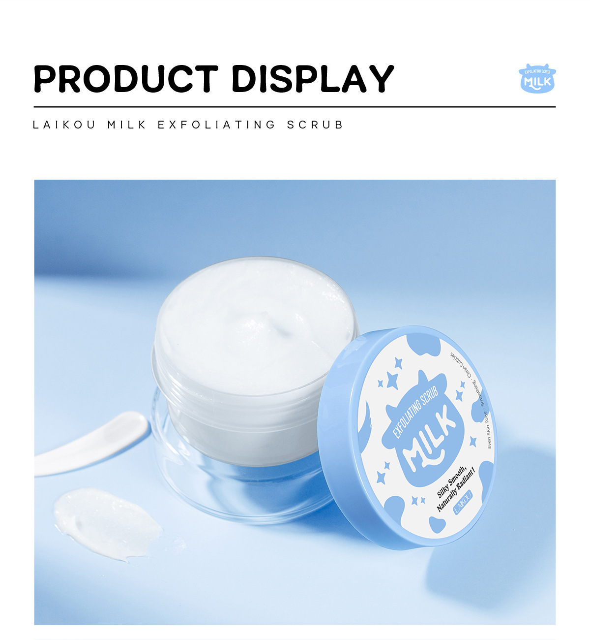 Manufacturer's in-stock cross-border LAIKOU milk Scrub 90g brightening skin tone, hydrating and moisturizing undefined