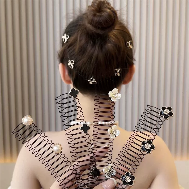 Metal hair accessory from pearl, mountain tea, headband, hairgrip